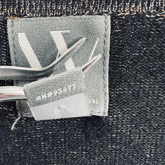 Worthington Women Cardigan Sweater Large Black Metallic Button Front Long Sleeve - Picture 6 of 10